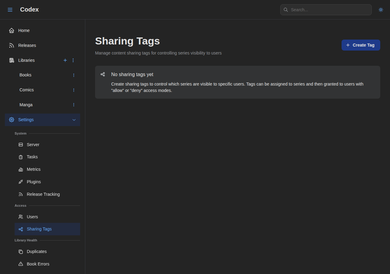 Sharing Tags